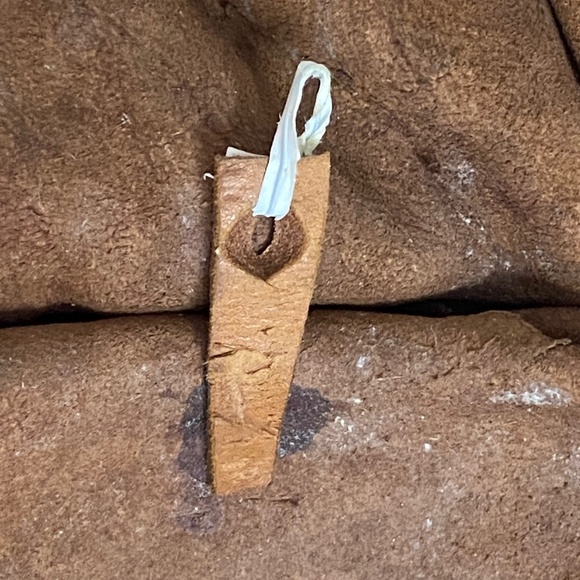 Vintage Leather Face Mask of Girl with Flowing Hair - Picture 8 of 8